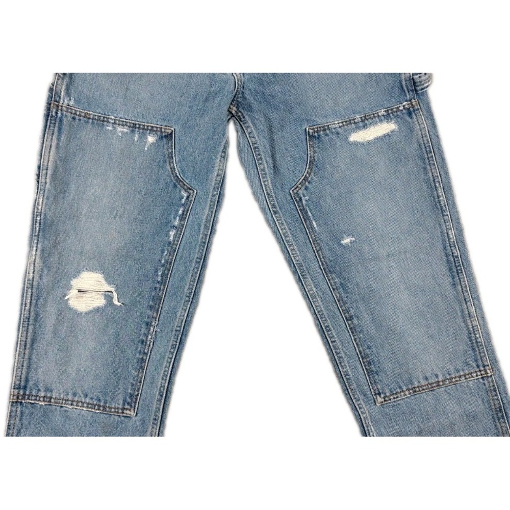 Abercrombie Fitch Double Knee Carpenter Jeans Men 32X32 Baggy Distress Y2K - Picture 5 of 13